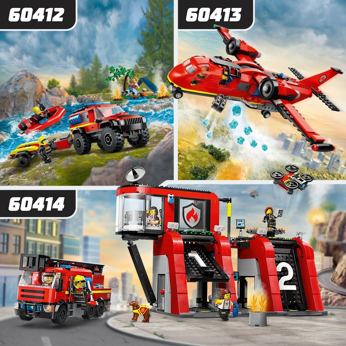 LEGO City 4x4 Fire Engine with Rescue Boat T60412