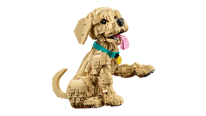 LEGO® Icons Golden Retriever Puppy 11384 includes posable front paw