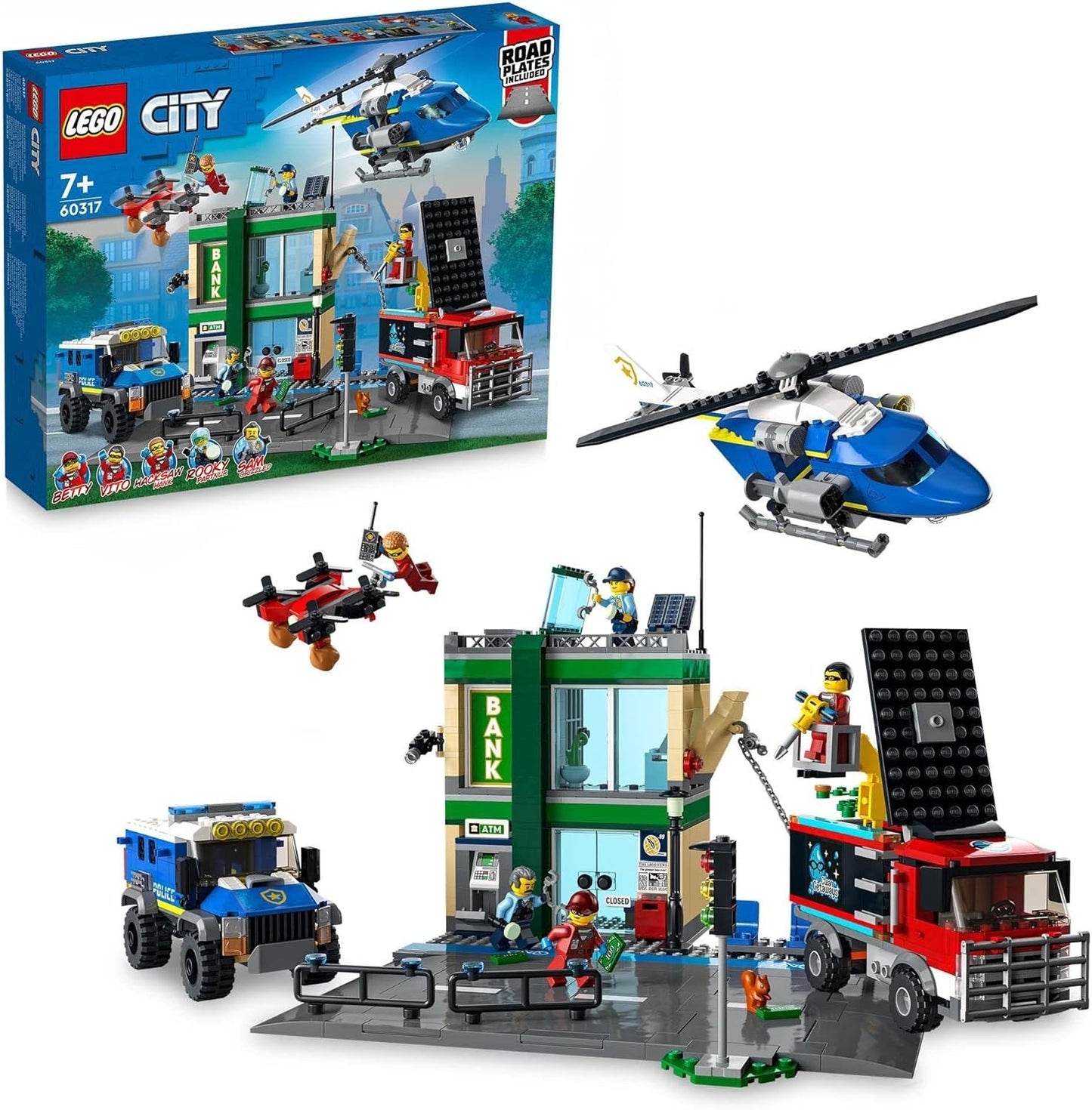 Lego City  60317 Police Chase at The Bank with Helicopter