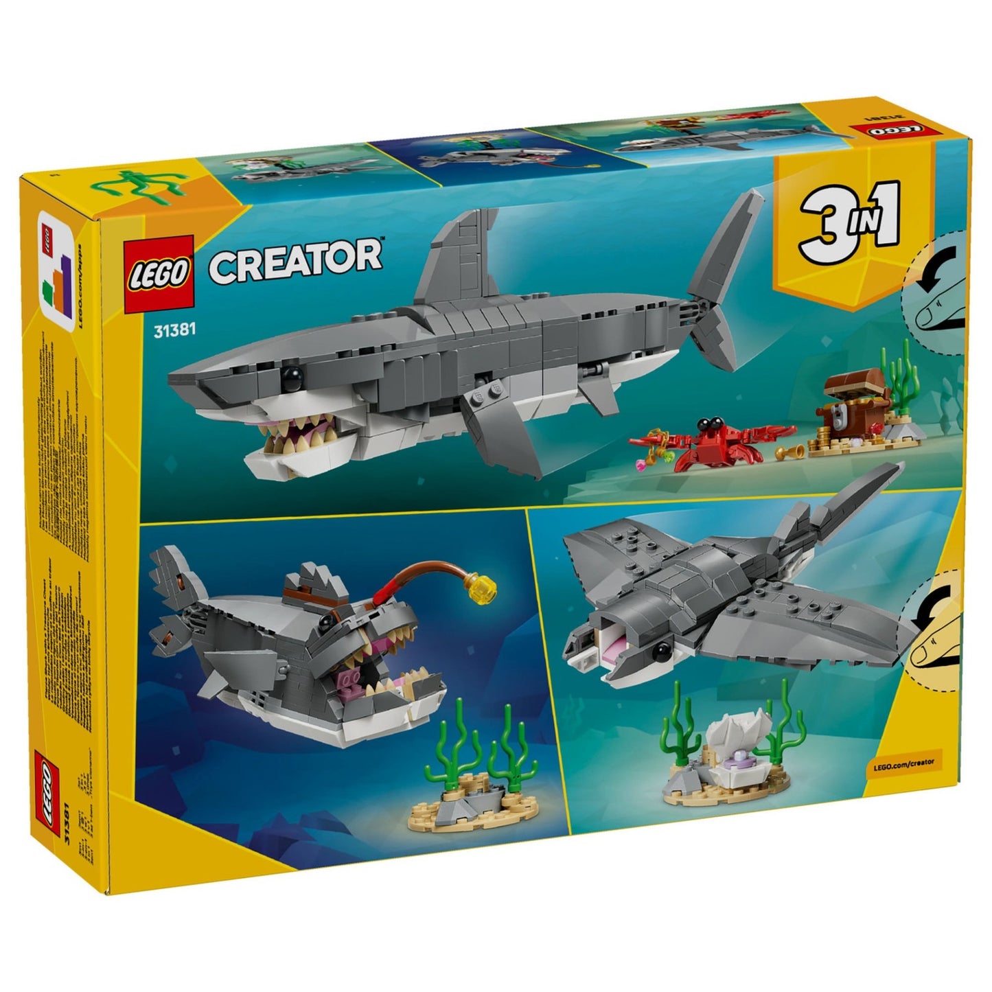 LEGO Creator 3-in-1: Fierce Shark with a Treasure Chest (31381