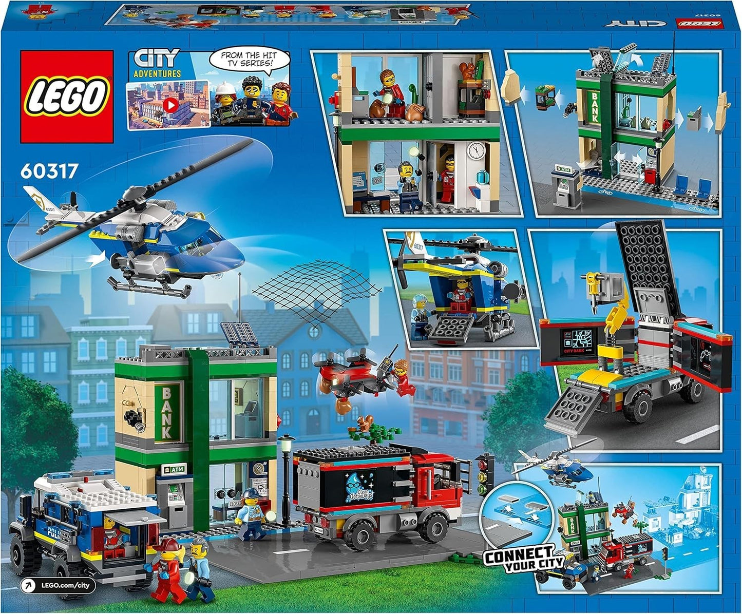 Lego City  60317 Police Chase at The Bank with Helicopter