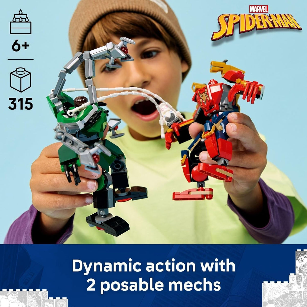 LEGO Marvel 76338 Mech Battle Spider-Man vs Doc Ock Set w/ Minifigures Building