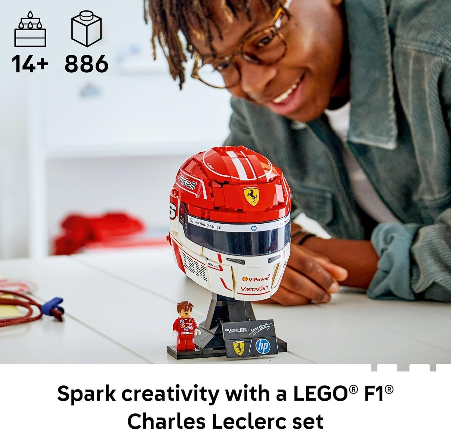 LEGO Editions Scuderia Ferrari HP Charles Leclerc Helmet 43014 F1  Merch Sports
