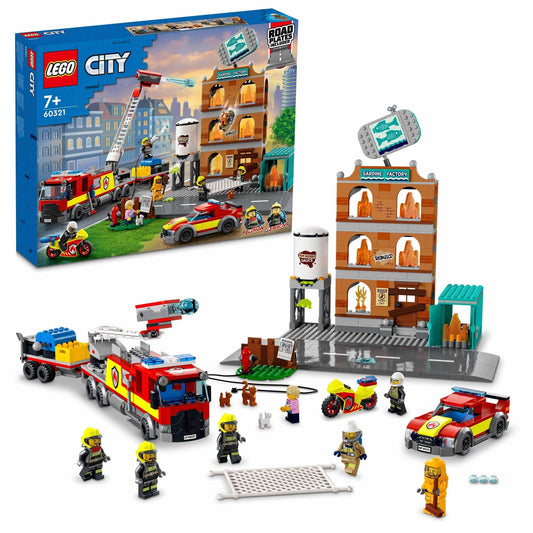 LEGO 60321 City Fire Brigade Set, Building with Fold-Back Flames