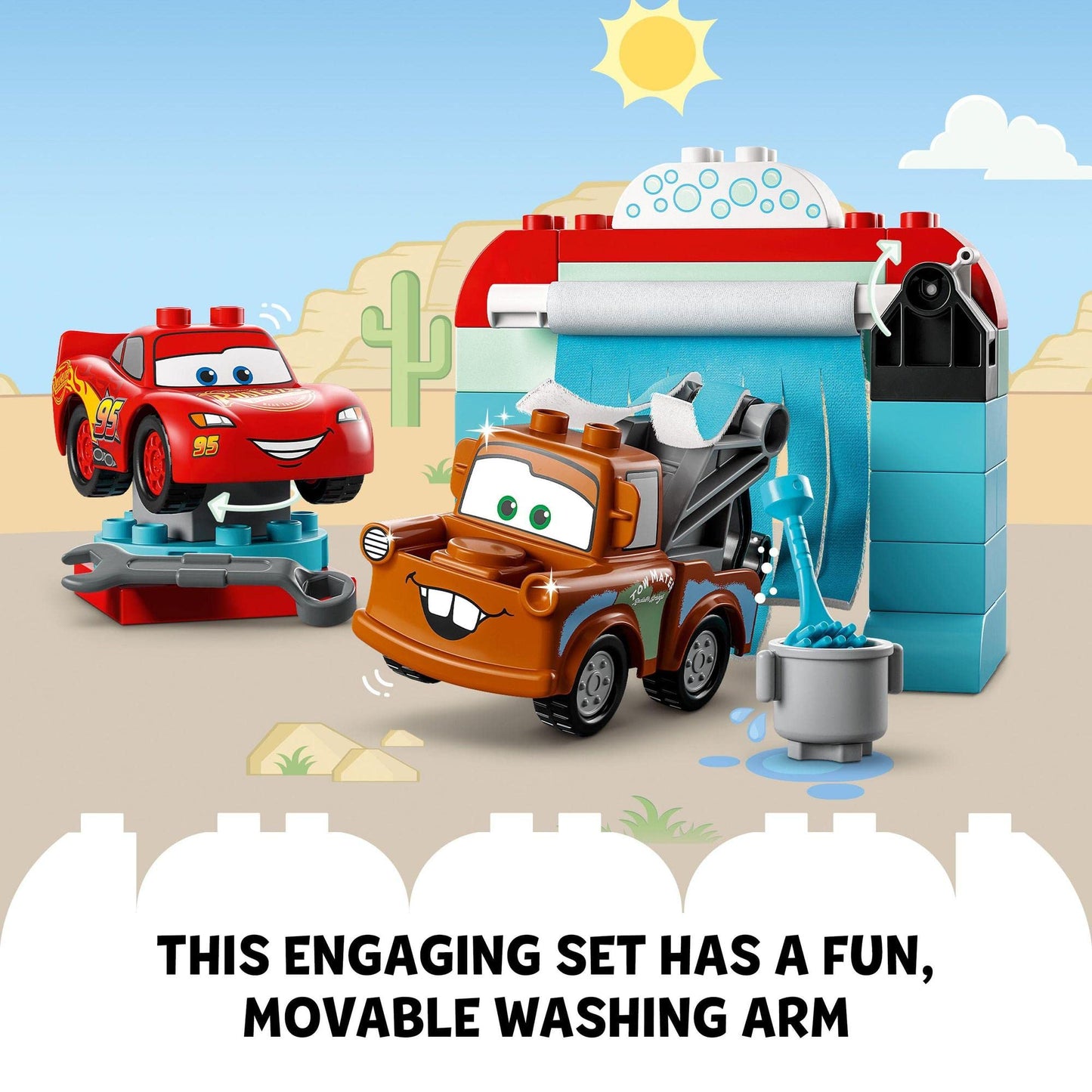 LEGO® DUPLO® Disney and Pixar’s Cars Lightning McQueen & Mater’s Car Wash Fun 10996 Building Toy Set; for Kids Aged 2