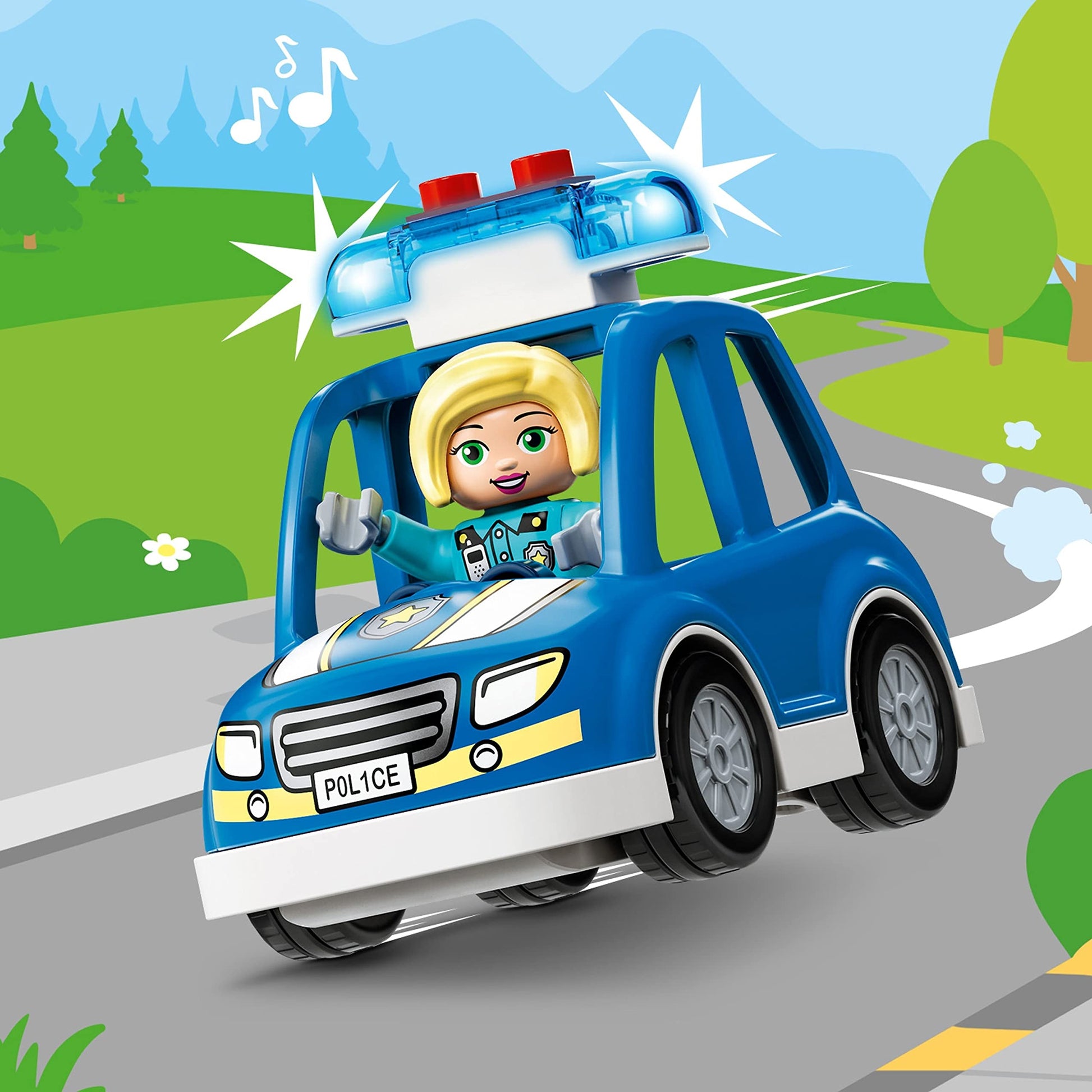 LEGO DUPLO Rescue Police Station Push & Go Car with Lights and Siren 10959 Amazon