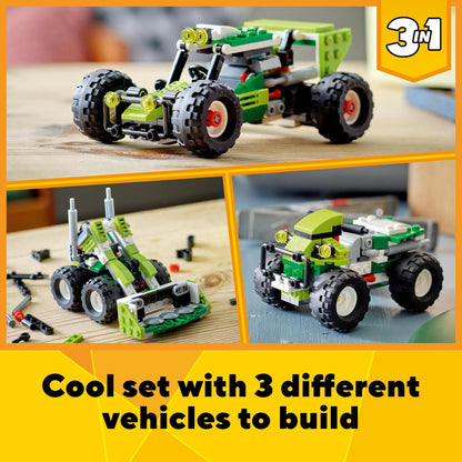 LEGO® Creator 3in1 Off-Road Buggy 31123 Building Kit; Features a Skid Loader and ATV (All-Terrain Vehicle) for Kids Aged 7+