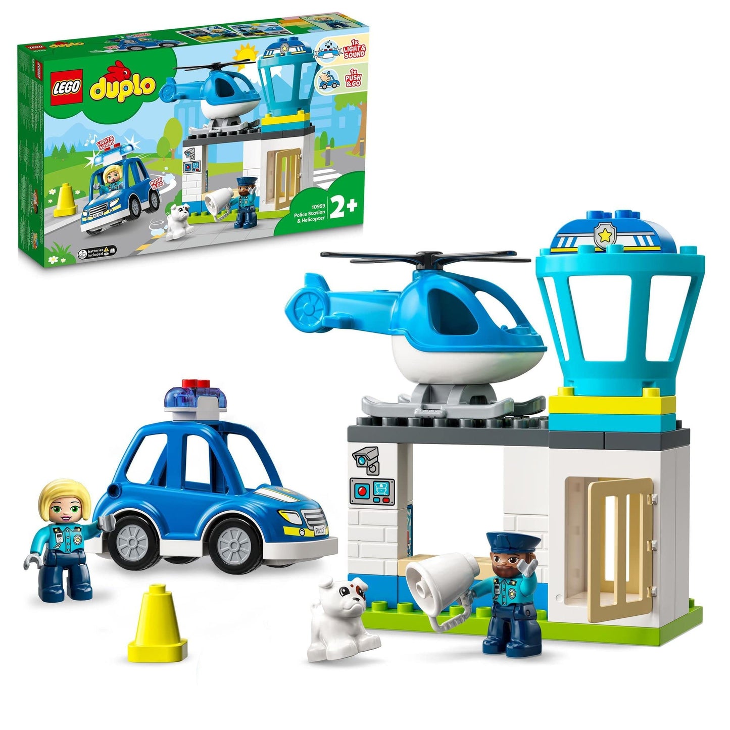LEGO DUPLO Rescue Police Station Push & Go Car with Lights and Siren 10959 Amazon