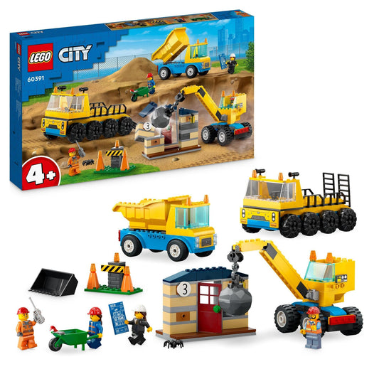 LEGO® City Construction Trucks and Wrecking Ball Crane 60391