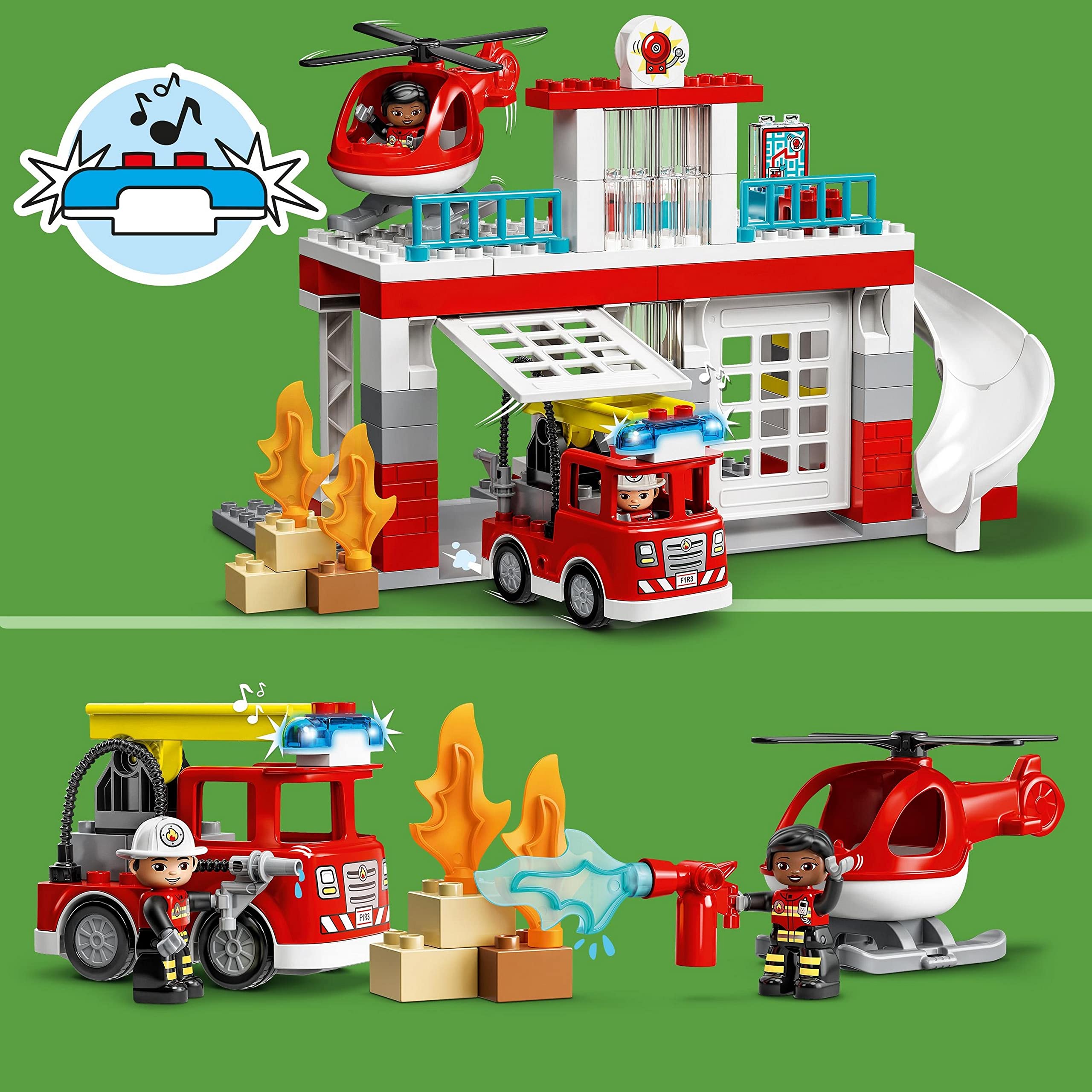 LEGO DUPLO Fire Station & Helicopter Playset 10970 – Brick Island