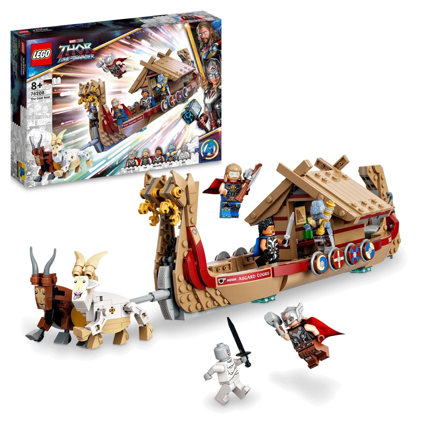 LEGO Marvel The Goat Boat Building Kit; Collectible Thor Construction Toy  76208