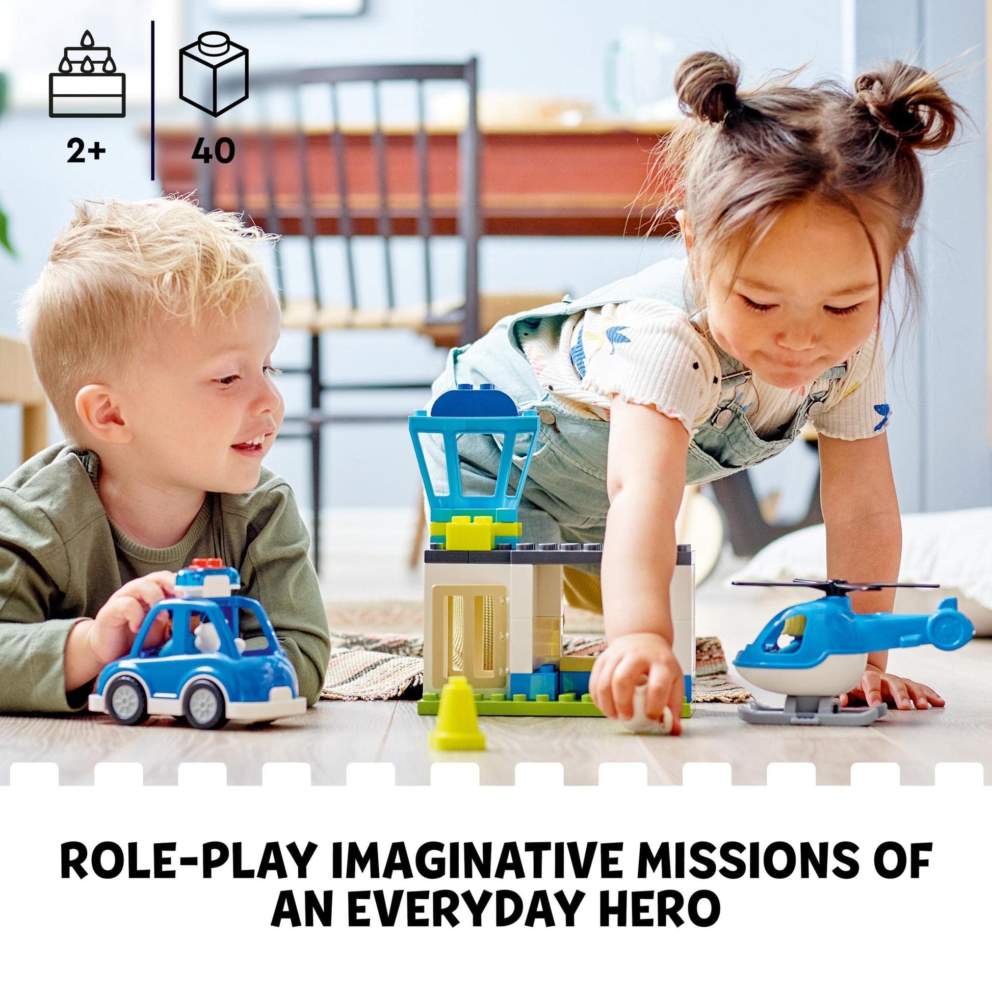 LEGO DUPLO Rescue Police Station Push & Go Car with Lights and Siren 10959 Amazon